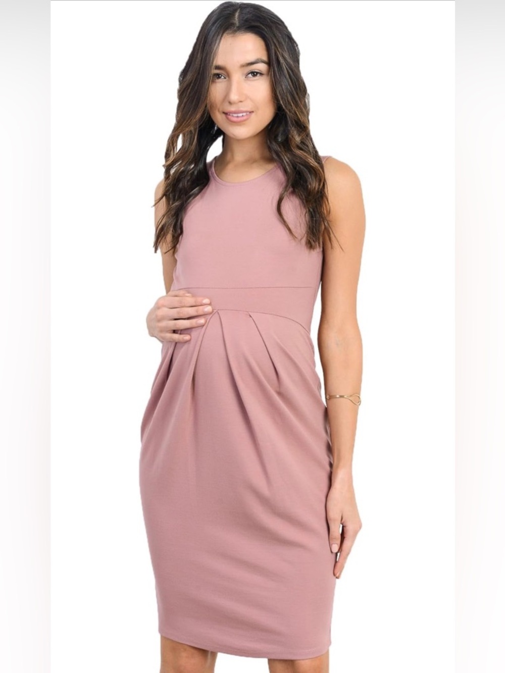 Sleeveless Mauve Maternity Dress